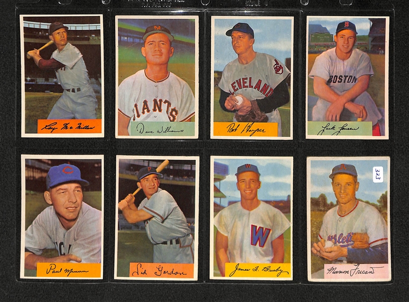 Lot Of 22 1954 Bowman Baseball Cards w/ Phil Rizzuto & Richie Ashburn